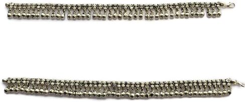 خلخال بوهو قطعتين | سحر الجرس الهندي بايال | فضة ألمانية جميع المعادن غير قابلة للتشويه | أعمال لحام دقيقة مصنوعة يدويًا بحرفية in Kuwait