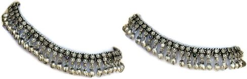 خلخال بوهو قطعتين | سحر الجرس الهندي بايال | فضة ألمانية جميع المعادن غير قابلة للتشويه | أعمال لحام دقيقة مصنوعة يدويًا بحرفية in Kuwait