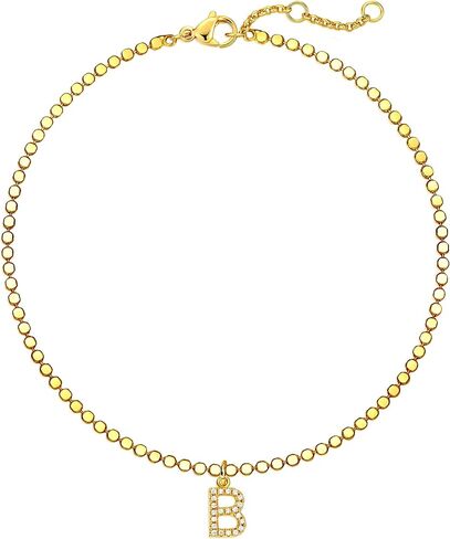 MEVECCO 18K Gold Vacuum Plated Initial Anklet Bracelet Laser Cut Flat Ball Chain Anklet With CZ Letter Charm Tiny Dot A-Z Anklet Personalized Delicate Gift For Women(A) in Saudi Arabia