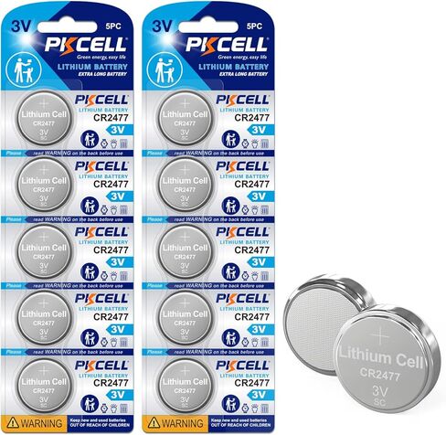 PKCELL CR2477 Battery 3V Lithium Battery Button Coin Cell Batteries(40PCS) in Kuwait
