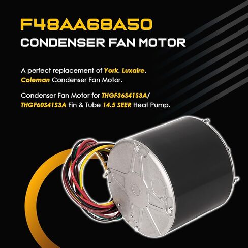 F48AA68A50-استبدال يورك كولمان Luxaire Genteq/A.O. محرك مروحة مكثف من سميث OEM - استبدل THGF36S41S3A THGF60S41S3A - 1/4 حصان، 208-230 فولت، 850 دورة في الدقيقة in Kuwait