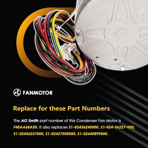 F48AA68A50-استبدال يورك كولمان Luxaire Genteq/A.O. محرك مروحة مكثف من سميث OEM - استبدل THGF36S41S3A THGF60S41S3A - 1/4 حصان، 208-230 فولت، 850 دورة في الدقيقة in Kuwait