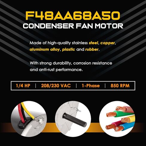 F48AA68A50-استبدال يورك كولمان Luxaire Genteq/A.O. محرك مروحة مكثف من سميث OEM - استبدل THGF36S41S3A THGF60S41S3A - 1/4 حصان، 208-230 فولت، 850 دورة في الدقيقة in Kuwait