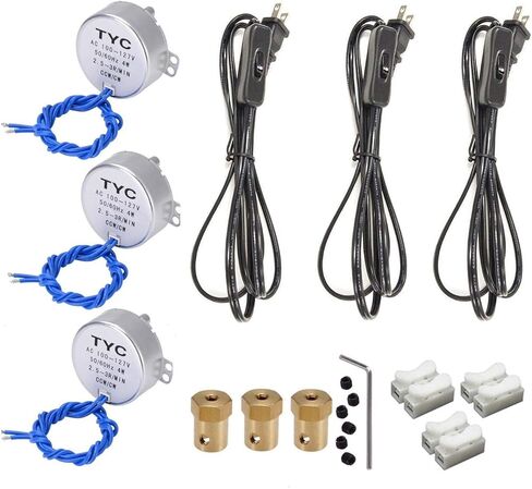 3 قطعة محرك متزامن متزامن محرك القرص الدوار محرك متزامن كهربائي لتيرنر الأكواب، كوب 7 مم اقتران مرن 100-127VAC 50/60 هرتز 4 وات 2.5-3 دورة في الدقيقة CCW/CW in Kuwait