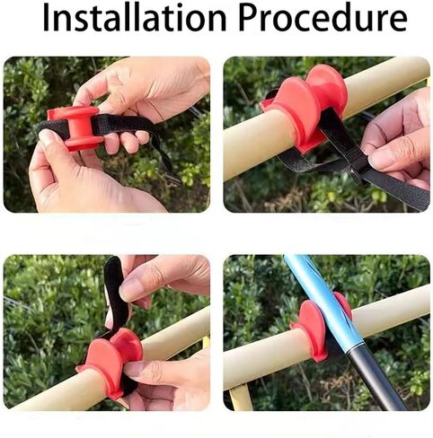 4 Pack Portable Fishing Rod Holder, Special for pier Railing and Boat handrail, Made of Rubber Material. in Kuwait