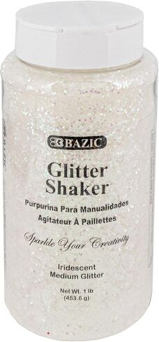 BAZIC Glitter Shaker 1 رطل لون متعدد الألوان قزحي الألوان، مسحوق متلألئ في جرة كبيرة للأطفال طلاء الوحل الحرف طلاء الأظافر الجلد حفلة الهالوين، حزمة واحدة in Saudi Arabia