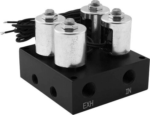 Vixen Air Suspension Valve Manifold 1/4" NPT Kit with 4 Air Ride Solenoid Valves. Inflates and deflates up to 2 Air Bags, Springs VXF2UM14C in Saudi Arabia