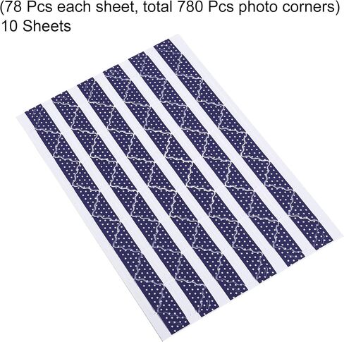 PATIKIL Self Adhesive Photo Corners, 10 Sheets/780 Pcs DIY Picture Mounting Sticker for Journal Album Scrapbook Memory Books, Blue in Saudi Arabia