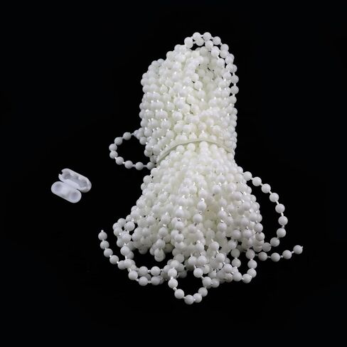 سلك سلسلة خرز أعمى، بكرة بلاستيكية بيضاء وظل روماني إصلاح سلك سلسلة مطرز أعمى مع 10 مشابك موصل (10 ياردات) in Kuwait