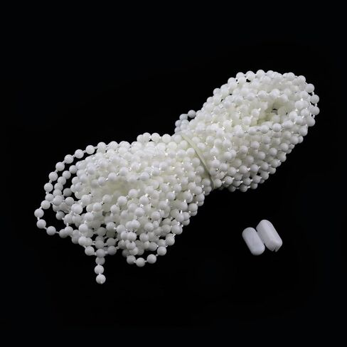 سلك سلسلة خرز أعمى، بكرة بلاستيكية بيضاء وظل روماني إصلاح سلك سلسلة مطرز أعمى مع 10 مشابك موصل (10 ياردات) in Kuwait