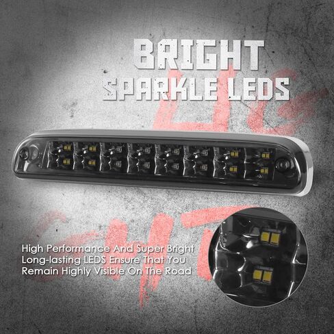 3rd Third Brake Light LED Compatible with 1999-2016 Ford F-250/ F-350/ F-450/ F-550 Super Duty, 1993-2011 Ford Range, 2001-2005 Ford Explorer Sport Trac(Black Smoke) in Kuwait