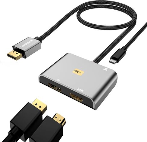 محول DisplayPort إلى HDMI ومنفذ العرض، محول 4K@60 هرتز DP إلى DP وHDMI للشاشات المزدوجة، شاشة MST HDMI ممتدة لسطح المكتب وHP وLenovo وDell وAMD وNVIDIA in Kuwait