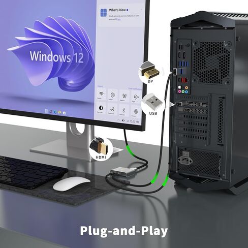 محول DisplayPort إلى HDMI ومنفذ العرض، محول 4K@60 هرتز DP إلى DP وHDMI للشاشات المزدوجة، شاشة MST HDMI ممتدة لسطح المكتب وHP وLenovo وDell وAMD وNVIDIA in Kuwait