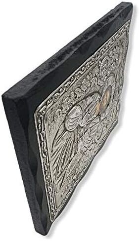 أيقونة معدنية مصنوعة يدويًا من الخشب المسيحي اليوناني الأرثوذكسي ليسوع المسيح (24 × 19 سم أو 9.4 × 7.5 بوصة) من الخشب الصلب in Kuwait