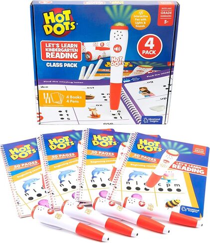Educational Insights Hot Dots Let's Learn Kindergarten Reading Classroom Bundle4 Pack- Learn to Read Kindergarten Workbook with Interactive Pen, Ages 3+ in Saudi Arabia