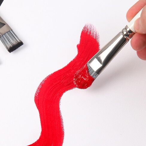 مجموعة 12 قطعة من فرش الطلاء الزيتي، فرشاة طلاء فنية احترافية، مثالية للرسم الزيتي والأكريليك، فرش طلاء زيتية مسطحة، مستديرة، زاويّة، مروحة وبندق، أبيض لؤلؤي. in Kuwait