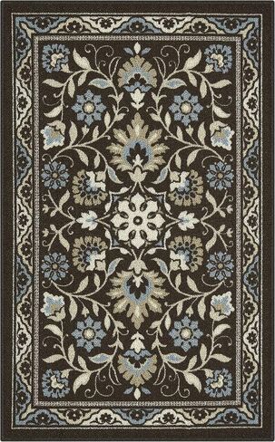 Maples Rugs Florence Kitchen Rugs Non Skid Washable Accent Area Carpet [Made in USA], 1'8 x 2'10, Blue in Saudi Arabia