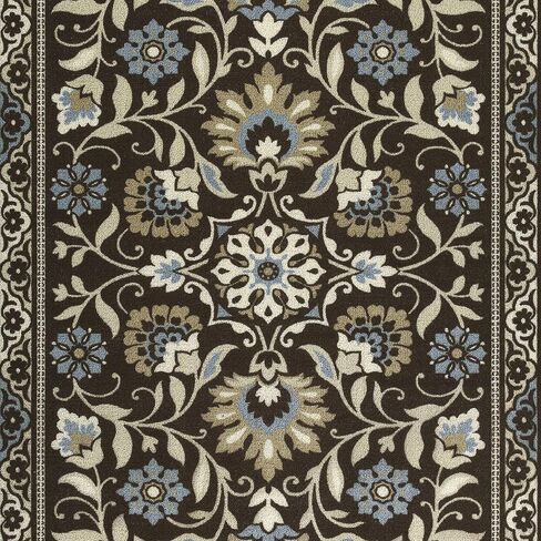Maples Rugs Florence Kitchen Rugs Non Skid Washable Accent Area Carpet [Made in USA], 1'8 x 2'10, Blue in Saudi Arabia