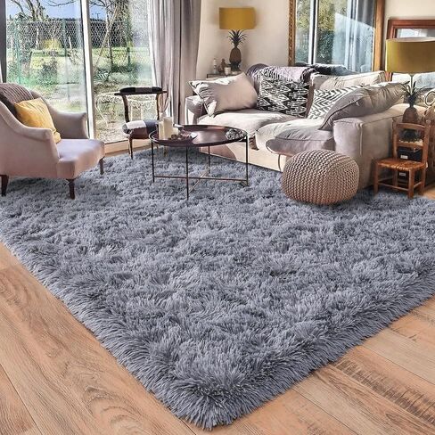 Black Rug for Bedroom Living Room, Area Rugs 4x6 Fluffy Bedroom Rug Carpet, Soft Shaggy Modern Floor Rug for Kids Boys Girls Room, Plush Fuzzy Dorm Rug for Home Decor Aesthetic in Saudi Arabia