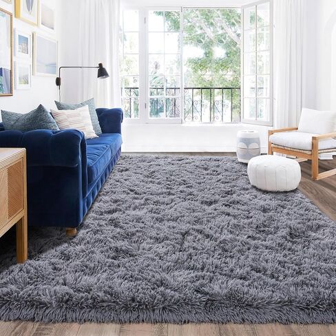 Black Rug for Bedroom Living Room, Area Rugs 4x6 Fluffy Bedroom Rug Carpet, Soft Shaggy Modern Floor Rug for Kids Boys Girls Room, Plush Fuzzy Dorm Rug for Home Decor Aesthetic in Saudi Arabia
