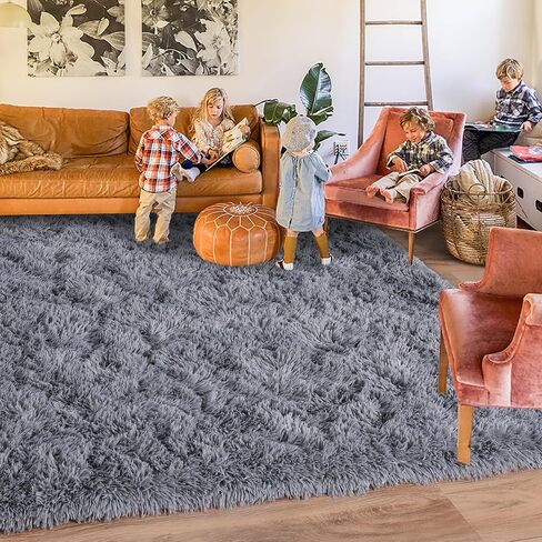 Black Rug for Bedroom Living Room, Area Rugs 4x6 Fluffy Bedroom Rug Carpet, Soft Shaggy Modern Floor Rug for Kids Boys Girls Room, Plush Fuzzy Dorm Rug for Home Decor Aesthetic in Saudi Arabia