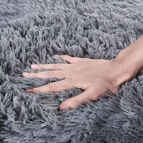 Black Rug for Bedroom Living Room, Area Rugs 4x6 Fluffy Bedroom Rug Carpet, Soft Shaggy Modern Floor Rug for Kids Boys Girls Room, Plush Fuzzy Dorm Rug for Home Decor Aesthetic in Saudi Arabia