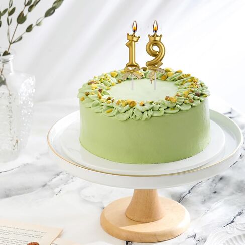 شموع عيد الميلاد التاسع عشر، شمعة عيد ميلاد سعيد ثلاثية الأبعاد باللون الذهبي الوردي مع تاج، زينة لتزيين الكيك للمراهقين والأولاد والبنات in Saudi Arabia