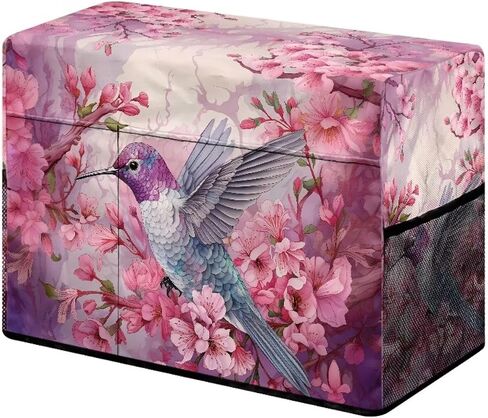 غطاء ماكينة الخياطة المحمول من Hummingbird Cherry Blossom، واقي خياطة قماشي مقاوم للخدوش، متوافق مع معظم آلات الخياطة المنزلية القياسية لديكور المنزل in Kuwait