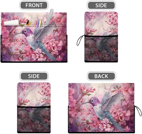 غطاء ماكينة الخياطة المحمول من Hummingbird Cherry Blossom، واقي خياطة قماشي مقاوم للخدوش، متوافق مع معظم آلات الخياطة المنزلية القياسية لديكور المنزل in Kuwait