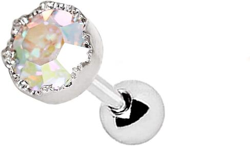 Amelia Fashion 16 Gauge Adorned Aurora Borealis Cartilage Barbell Stud 316L Surgical Steel in Saudi Arabia