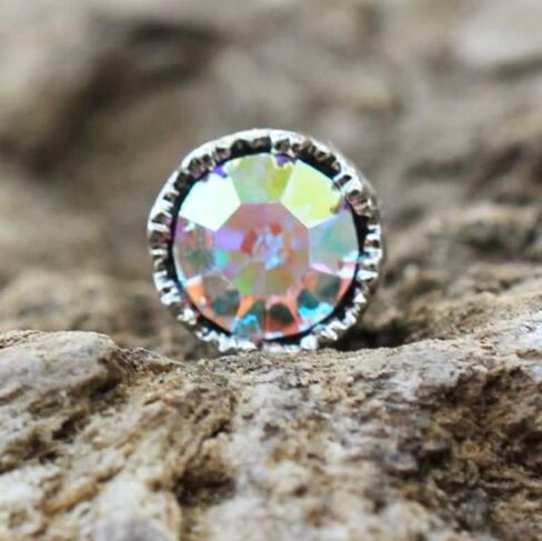 Amelia Fashion 16 Gauge Adorned Aurora Borealis Cartilage Barbell Stud 316L Surgical Steel in Saudi Arabia
