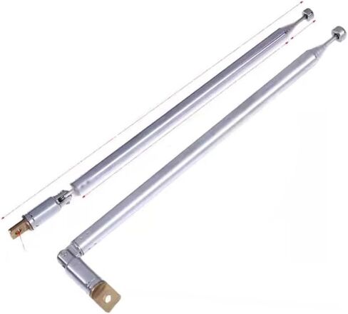 AM FM Radio Universal Antenna,37cm 14.6" Length 4-Sections Stainless Steel Radio Antenna for AM FM Radio Receiver TV and More 4pcs (Silver,Foldable Telescopic Antenna) in Kuwait