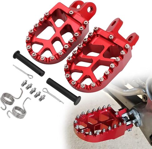 Dirt Bike Foot Pegs Pedals Rests Wide Footpeg for CNC CR80R/CR80RB/CR85R/CR85RB/CRM250 XR250R/XR400R/XR600R/XR650L/XR650R CRF230L/CRF1000L/CRF1000L DTC Red in Saudi Arabia