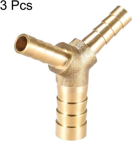 uxcell Tee Brass Barb Fitting Reducer Y Shape 3 Way Fit Hose ID 8x6x6mm 3pcs in Saudi Arabia