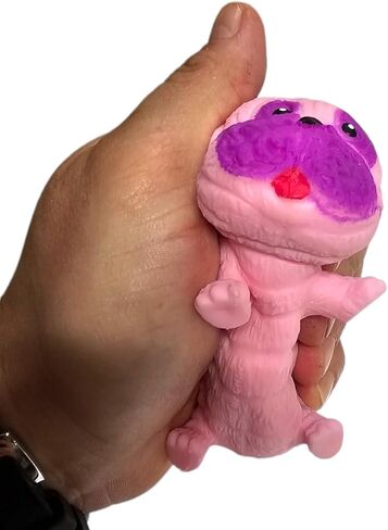 Squishy Stretchy Pug (2.5" to 6.5") Rubber Fidget Sensory Toy Filled with Sand. Great Stress Relief Dog Toy for Kids, Adults and Pets. (1 Pack - Neon Pink) in Saudi Arabia