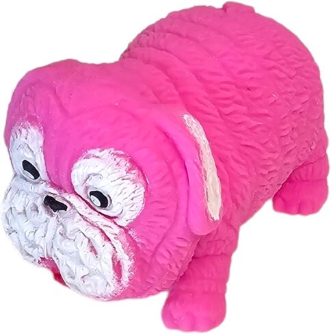 Squishy Stretchy Pug (2.5" to 6.5") Rubber Fidget Sensory Toy Filled with Sand. Great Stress Relief Dog Toy for Kids, Adults and Pets. (1 Pack - Neon Pink) in Saudi Arabia