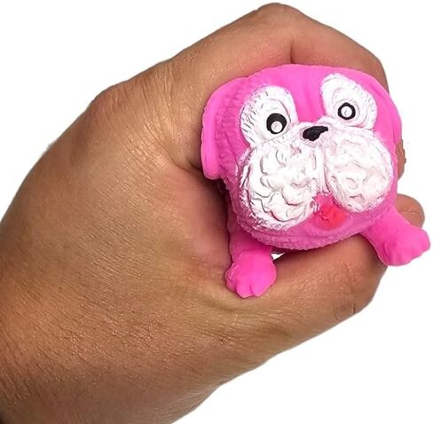 Squishy Stretchy Pug (2.5" to 6.5") Rubber Fidget Sensory Toy Filled with Sand. Great Stress Relief Dog Toy for Kids, Adults and Pets. (1 Pack - Neon Pink) in Saudi Arabia