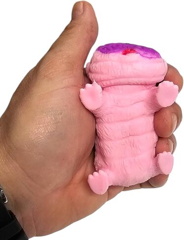 Squishy Stretchy Pug (2.5" to 6.5") Rubber Fidget Sensory Toy Filled with Sand. Great Stress Relief Dog Toy for Kids, Adults and Pets. (1 Pack - Neon Pink) in Saudi Arabia