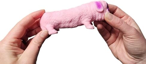 Squishy Stretchy Pug (2.5" to 6.5") Rubber Fidget Sensory Toy Filled with Sand. Great Stress Relief Dog Toy for Kids, Adults and Pets. (1 Pack - Neon Pink) in Saudi Arabia