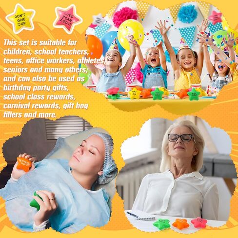 30 Pcs Motivational Star Stress Balls 2.2 Inch Stress Relief Ball with Quotes Colorful Foam Ball Inspirational Hand Exercise Toys for Relieve Anxiety Party Favors School Carnival Reward (Bright Color) in Kuwait