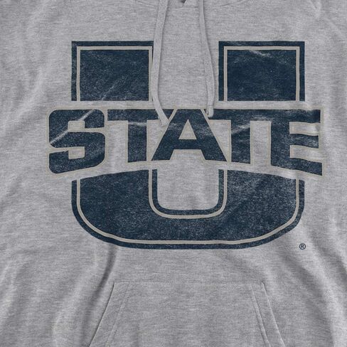 Utah State University Official Distressed Primary Unisex Adult Pull-Over Hoodie in Saudi Arabia