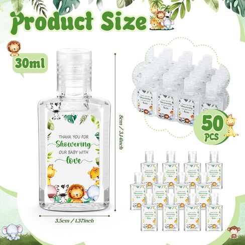 50 قطعة من مطهر اليد الصغير للاستحمام للأطفال، جل مطهر لليدين بحجم 1 أونصة، مطهر لليدين للأطفال، هدية للضيوف، هدية للفتيات والأولاد والأطفال الصغار، كشف الجنس (الغابات) in Kuwait