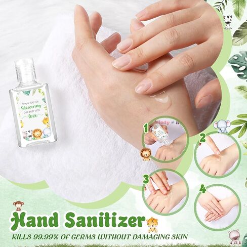 50 قطعة من مطهر اليد الصغير للاستحمام للأطفال، جل مطهر لليدين بحجم 1 أونصة، مطهر لليدين للأطفال، هدية للضيوف، هدية للفتيات والأولاد والأطفال الصغار، كشف الجنس (الغابات) in Kuwait