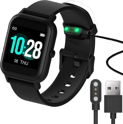 متوافق مع شاحن Blackview R3 Pro، شاحن بديل لكابل شحن USB مغناطيسي متوافق مع Blackview R3 Pro/R3 Smartwatch/X2 Smartwatch/X1 Smartwatch/IOWODO R3 Pro (أسود) in Kuwait