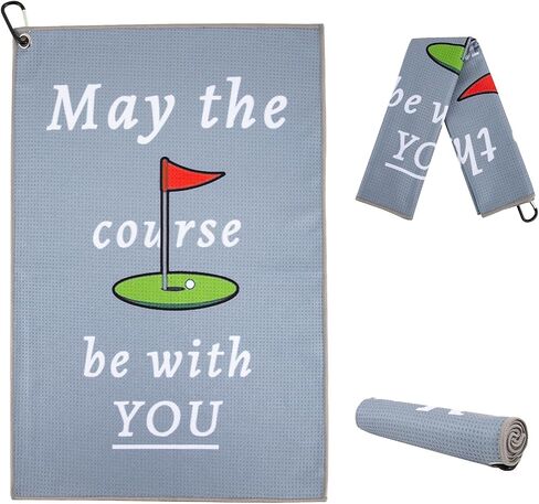 Golf Towel,Funny Golf Towel for Men Clean Golf Balls,Golf Towels for Golf Bags with Clip,Golf Gifts for Men Husband Boyfriend Dad,Fun Golf Accessories,Golf Cleaning Towel,Birthday Gifts for Golfers in Saudi Arabia