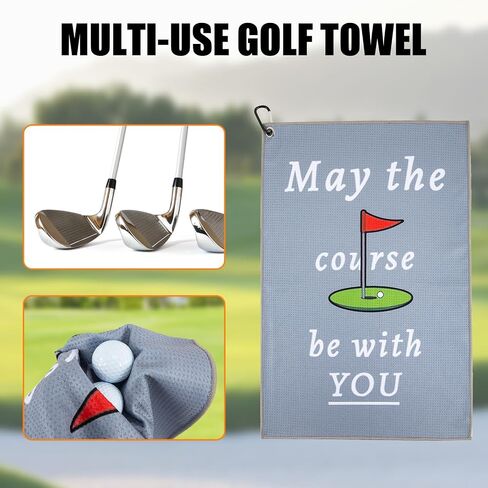 Golf Towel,Funny Golf Towel for Men Clean Golf Balls,Golf Towels for Golf Bags with Clip,Golf Gifts for Men Husband Boyfriend Dad,Fun Golf Accessories,Golf Cleaning Towel,Birthday Gifts for Golfers in Saudi Arabia