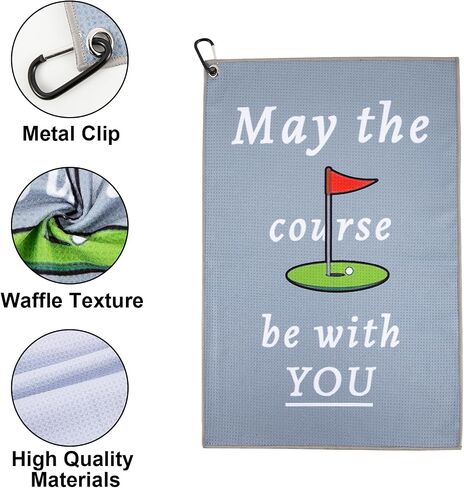 Golf Towel,Funny Golf Towel for Men Clean Golf Balls,Golf Towels for Golf Bags with Clip,Golf Gifts for Men Husband Boyfriend Dad,Fun Golf Accessories,Golf Cleaning Towel,Birthday Gifts for Golfers in Saudi Arabia