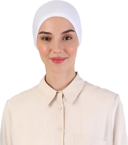 Women Under Scarf Hat Islamic Hijab Head Cap Pull on Closure Hair Bonnet Muslim Womens Turban Beanie Chemo Cab in Saudi Arabia