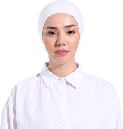 Women Under Scarf Hat Islamic Hijab Head Cap Pull on Closure Hair Bonnet Muslim Womens Turban Beanie Chemo Cab in Saudi Arabia
