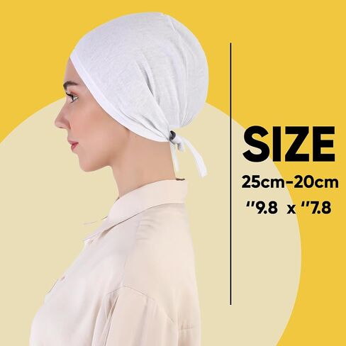 Women Under Scarf Hat Islamic Hijab Head Cap Pull on Closure Hair Bonnet Muslim Womens Turban Beanie Chemo Cab in Saudi Arabia